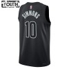 Barn Brooklyn Nets Tröja Ben Simmons 10 Jordan 2022-23 Statement Edition Svart Swingman